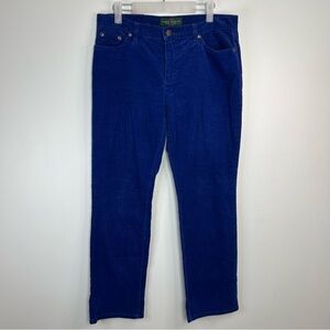 RL Lauren Jeans Co Blue Corduroy Straight Leg Pants Women’s 8 Petite 8P